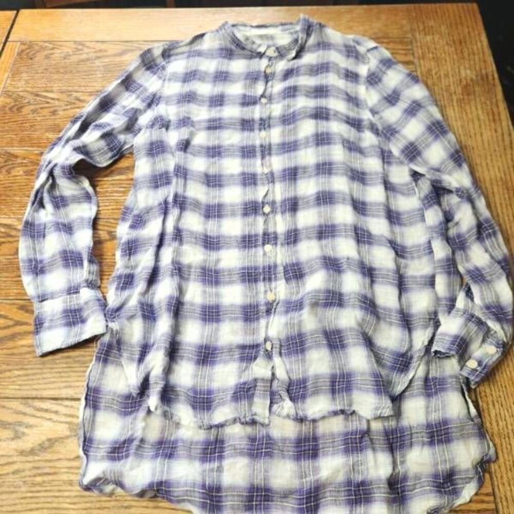CP Shades purple plaid high low tunic dress sz Medium
